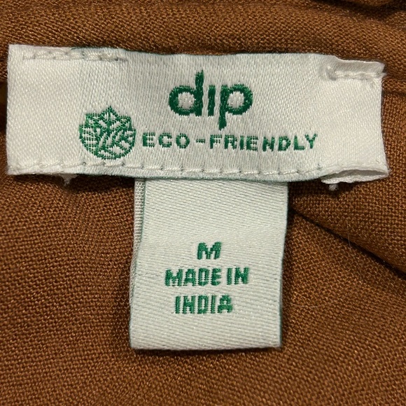 DIP Eco Friendly Brown Floral Tassel boho Tiered Long Sleeve Dress - Sz medium - Picture 4 of 5